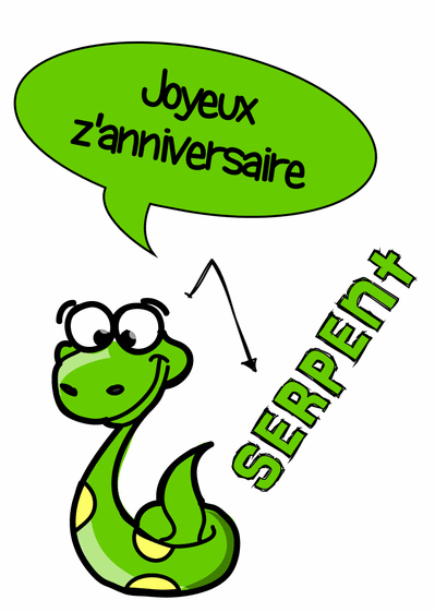 Carte Un Gentil Serpent : Envoyer une Carte Anniversaire Z 